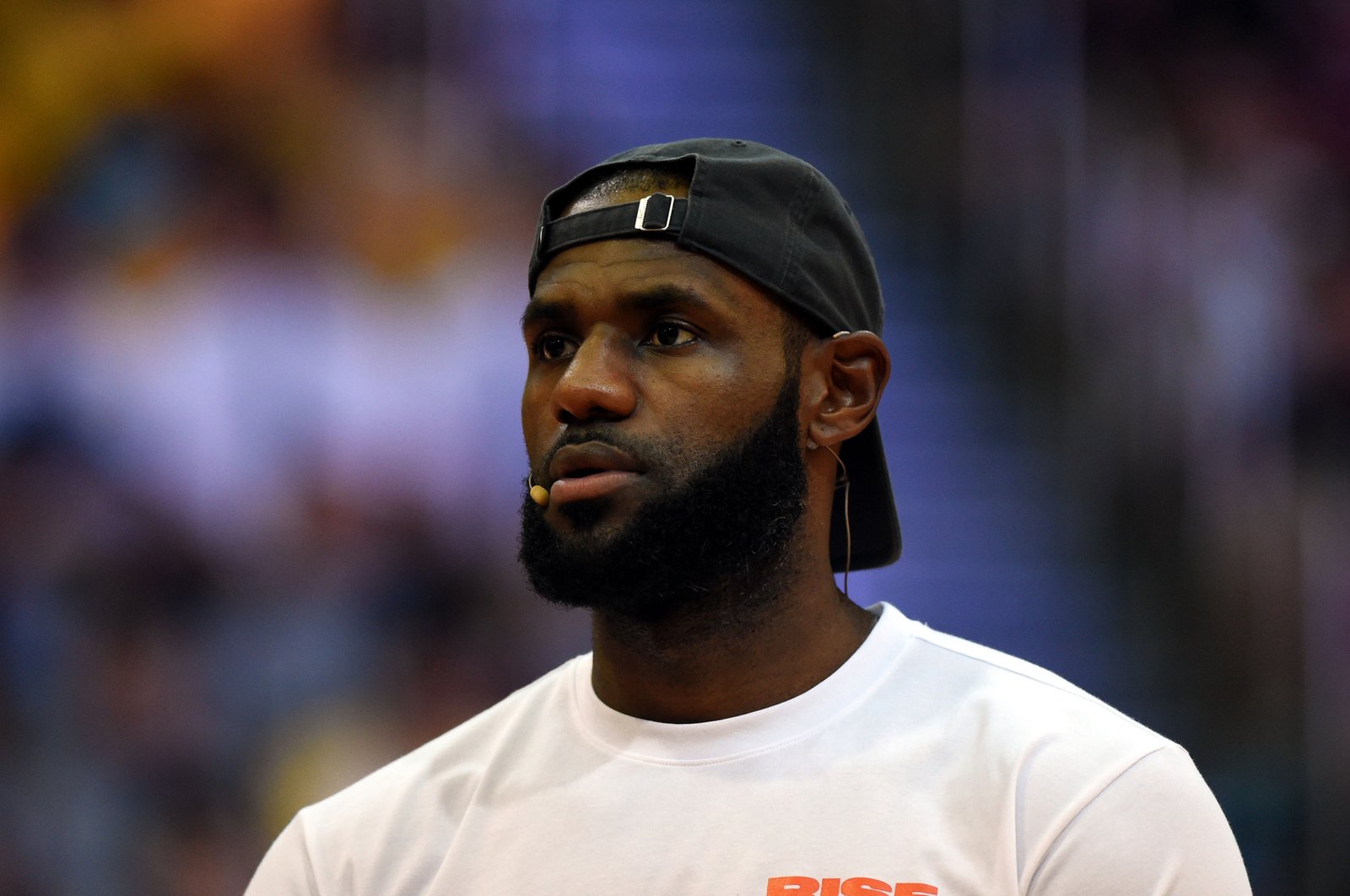 NBA star LeBron James of Cleveland Cavaliers attends a fan meeting event in Hong Kong, China, 5 September 2017.