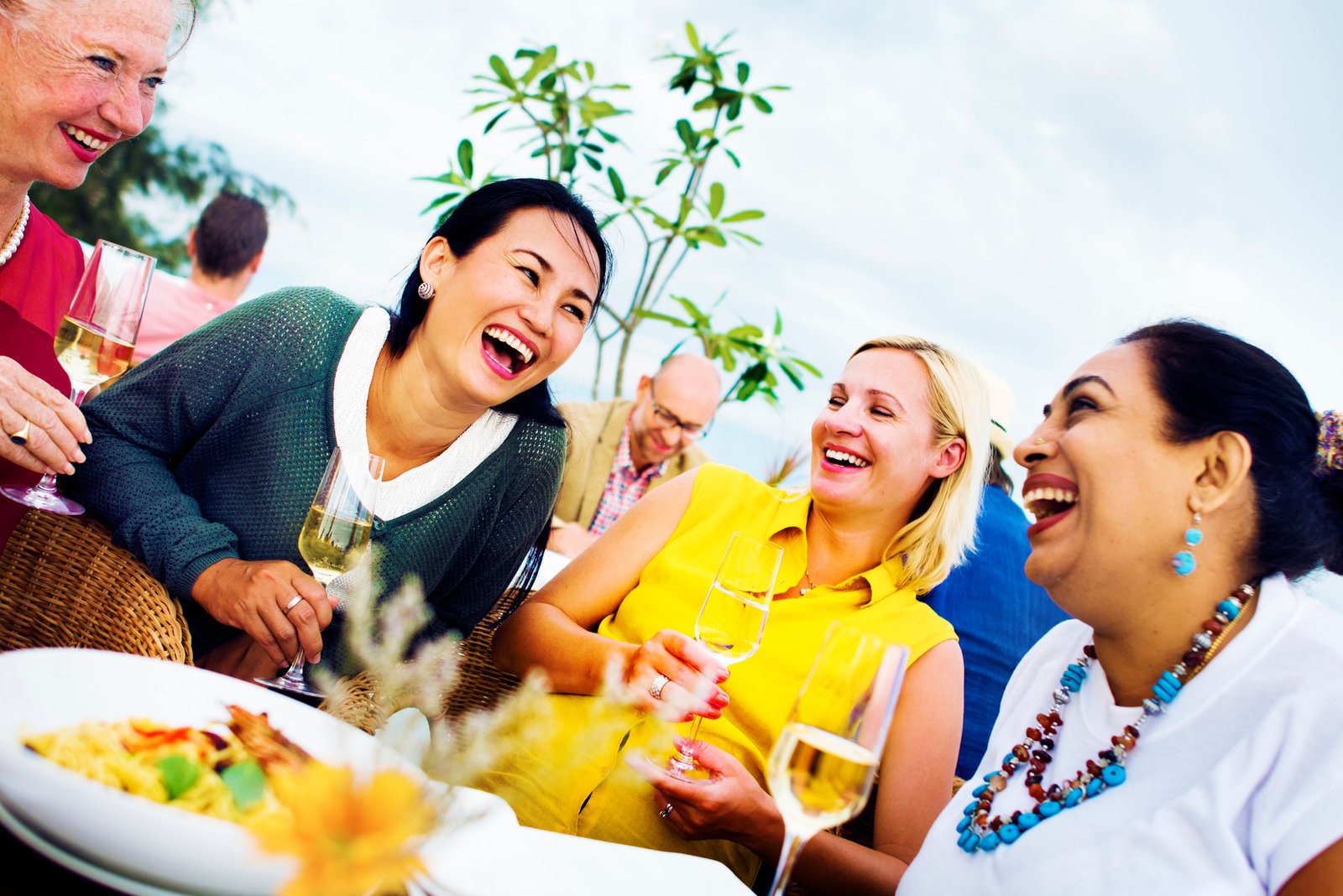 Diverse People Luncheon Outdoors Hanging out Concept
