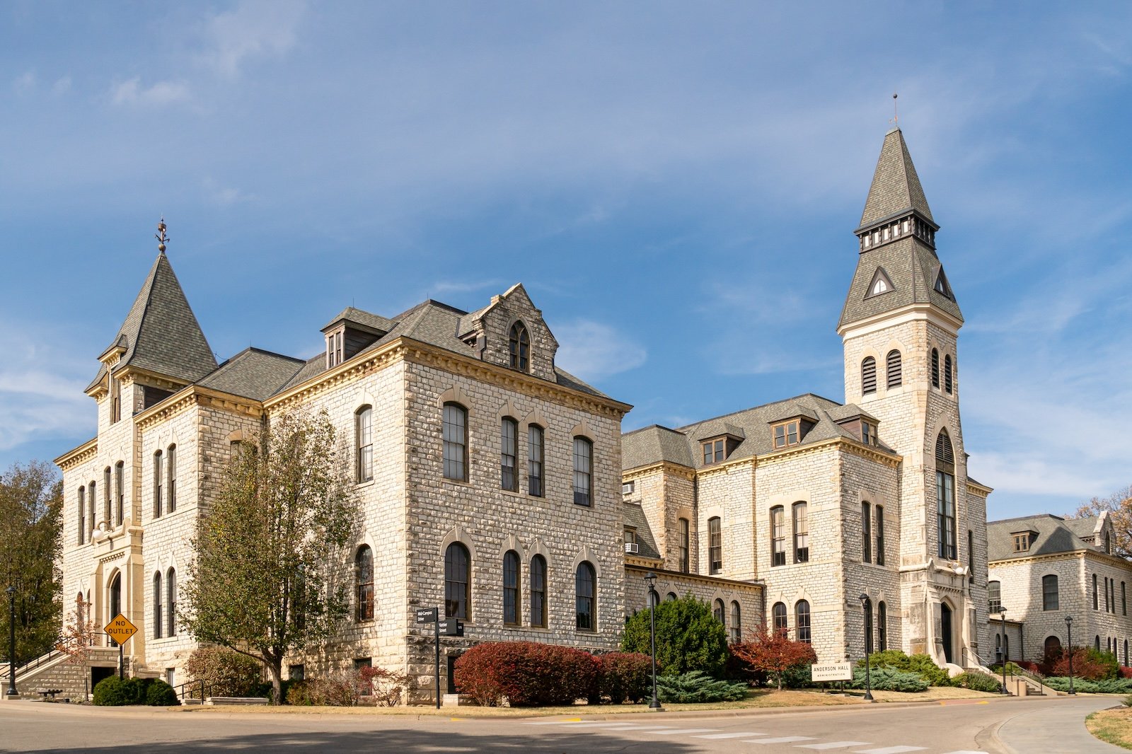 MANHATTEN, KS, USA - NOVEMBER 3, 2022: Anderson Hall and Administration on the campus of Kansas State University.